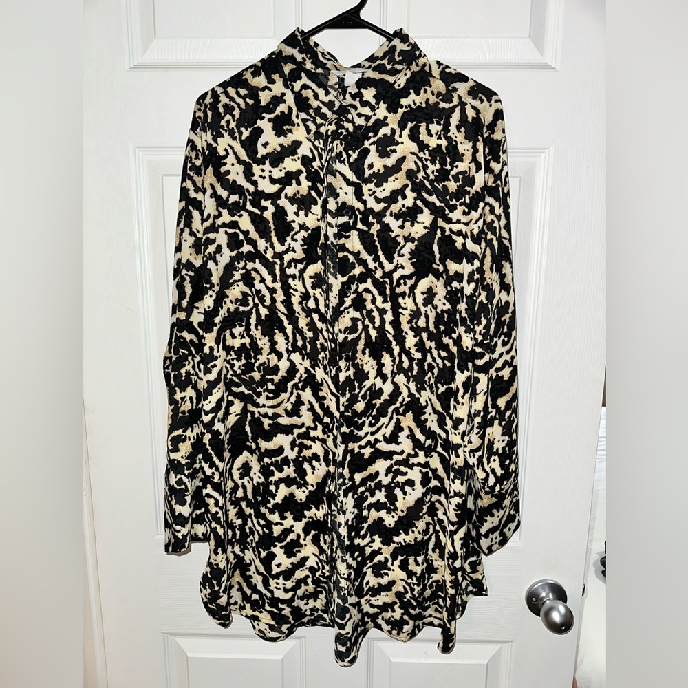 H&M satin button down shirt